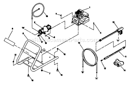 Part Location Diagram of 91629 Generac Hose assembly